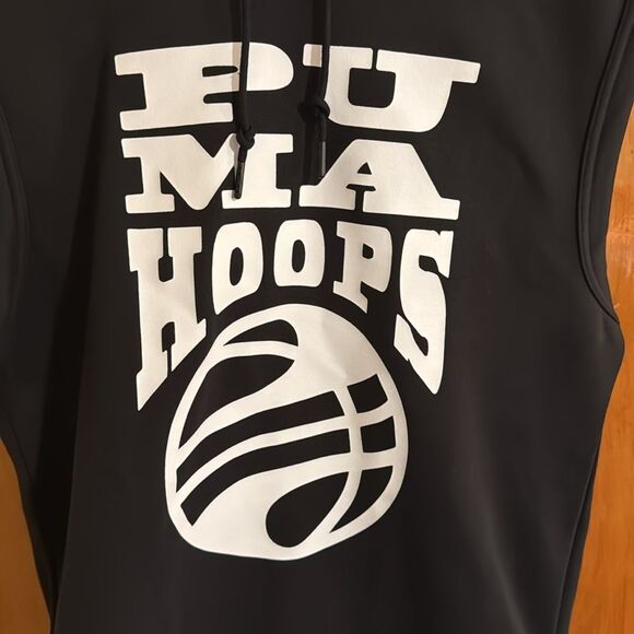 Puma Hoodie Mens Small Black Sleeveless - Picture 2 of 3